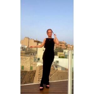 Millie Jane Black Backless Maxi Dress - S - Black